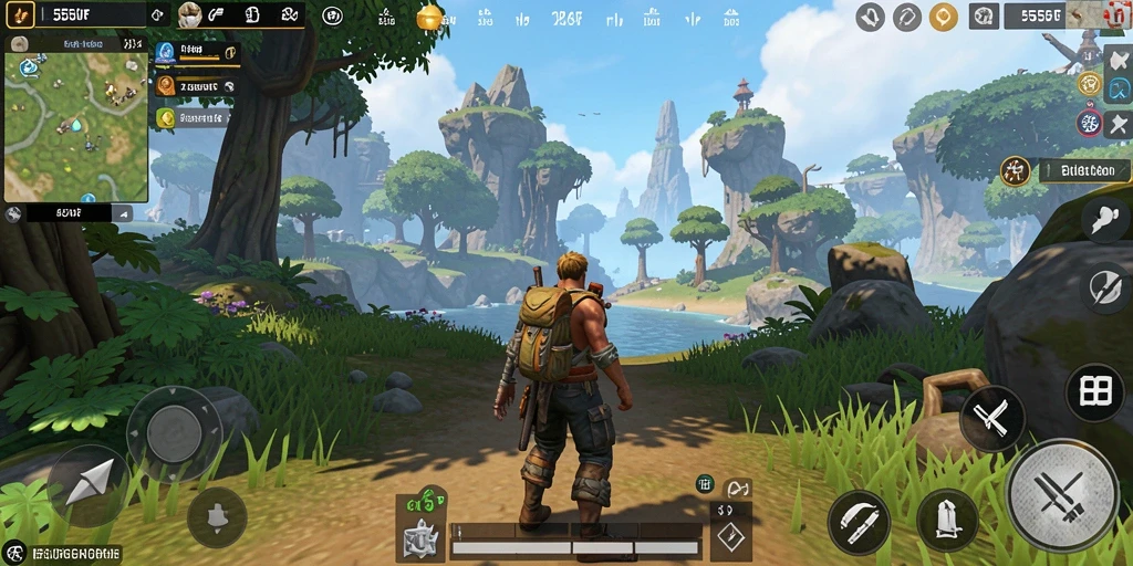 Tampilan gameplay menakjubkan dari dunia terbuka 555F.