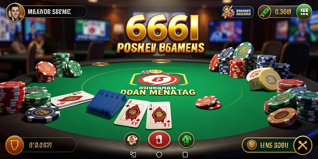 Tampilan gameplay Poker yang mengasyikkan dan menarik di 666I.