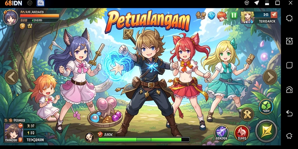 Tampilan permainan 68IDN yang menakjubkan dengan karakter anime menarik.