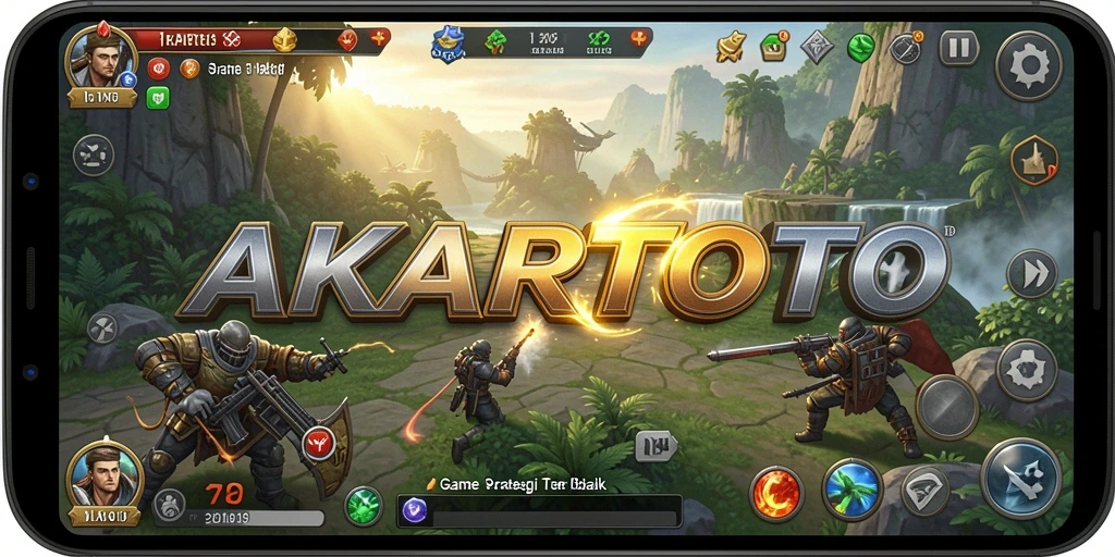 Tampilan gameplay AKARTOTO dengan elemen strategi yang menarik.