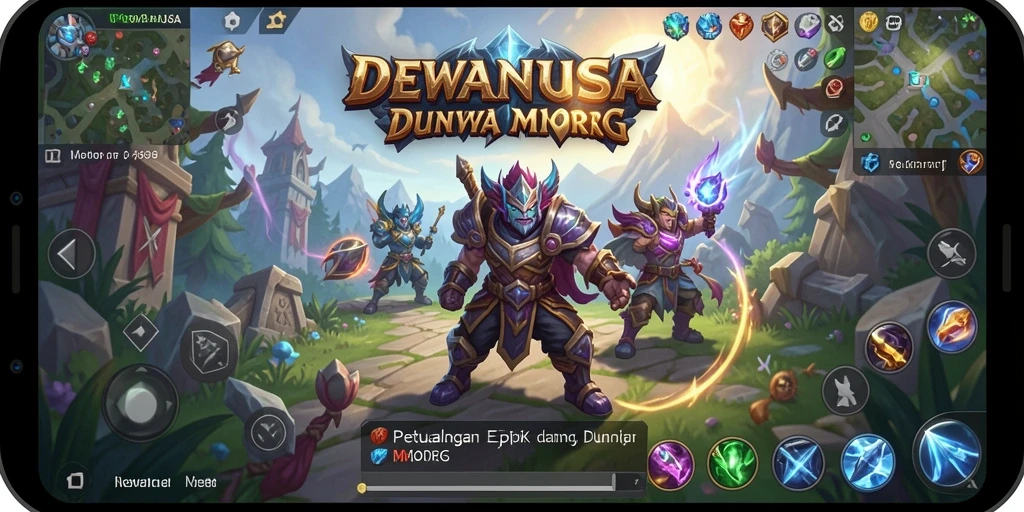 Tangkapan layar gameplay DEWANUSA menampilkan pertarungan seru dan karakter yang menarik.