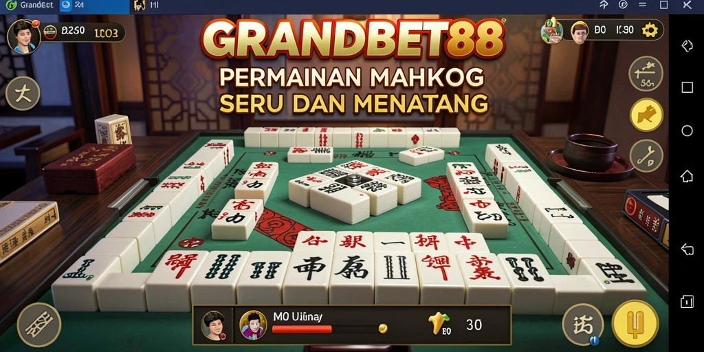 Tampilan seru gameplay Mahjong di GRANDBET88.