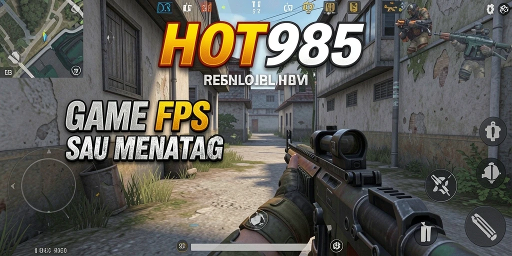 Menampilkan gameplay intens dari HOT985 dalam pertarungan FPS.