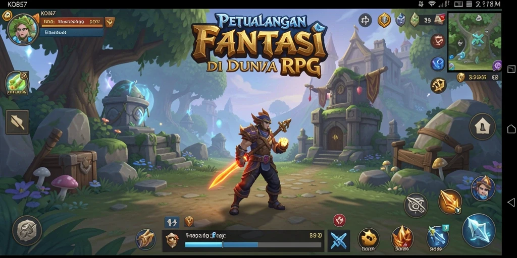 Tampilan gameplay KO857 yang menampilkan pertarungan seru di dunia RPG.