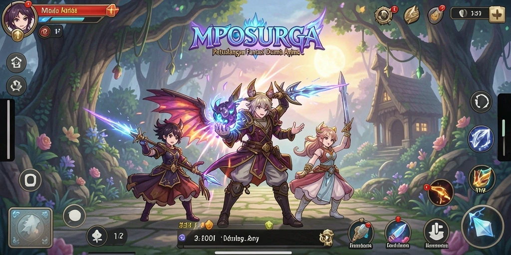 Tampilan gameplay seru dan karakter menarik di MPOSURGA.