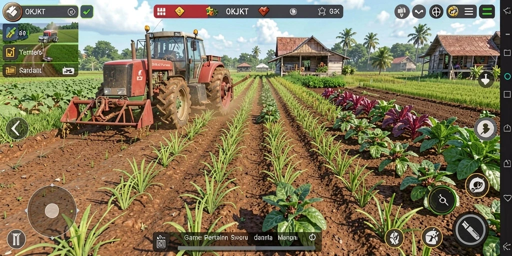 Gameplay seru di OKJKT dengan aktivitas bertani yang menyenangkan.