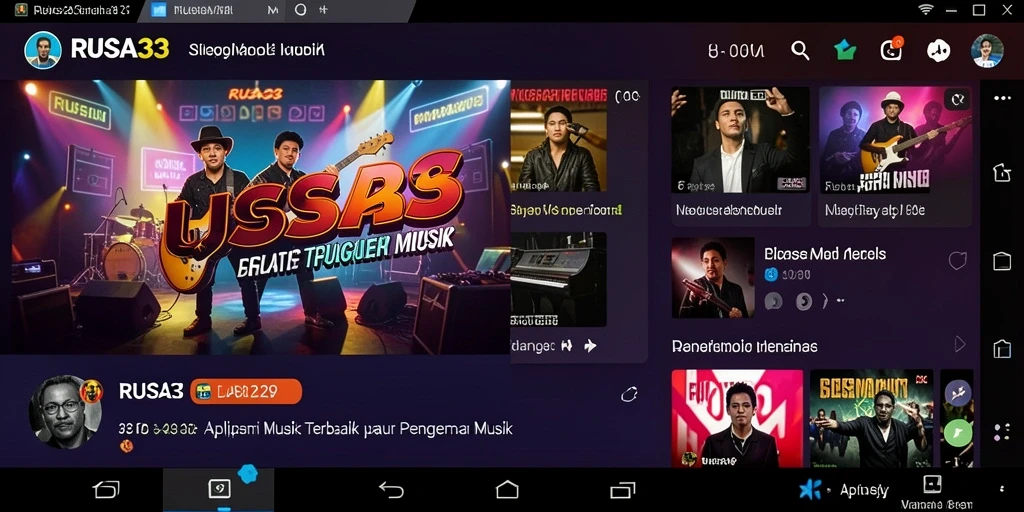 Tampilan gameplay RUSA33 yang menampilkan berbagai koleksi lagu.