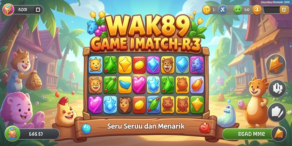 Tampilan menakjubkan dari gameplay WAK89 saat mencocokkan permata.